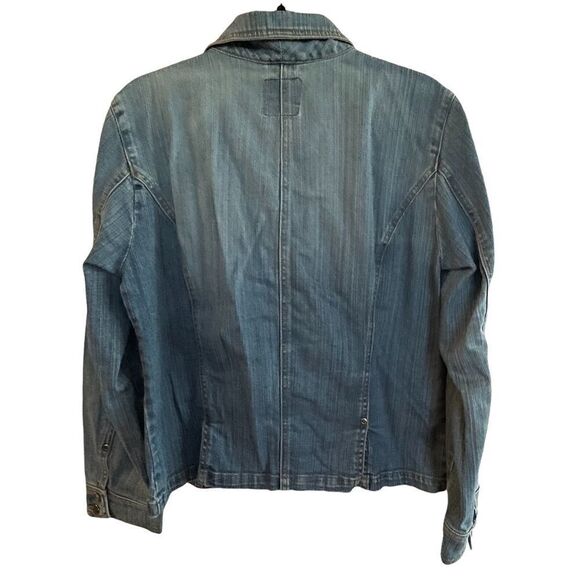Gloria Vanderbilt ~ Vintage 2 button denim jacket/blazer ~ size Large - Picture 2 of 6